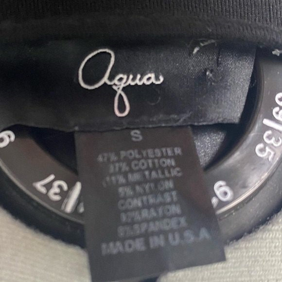 Aqua Metallic Bodycon Mini Dress Black Silver Summer Party Low Back Size Small - Picture 7 of 8